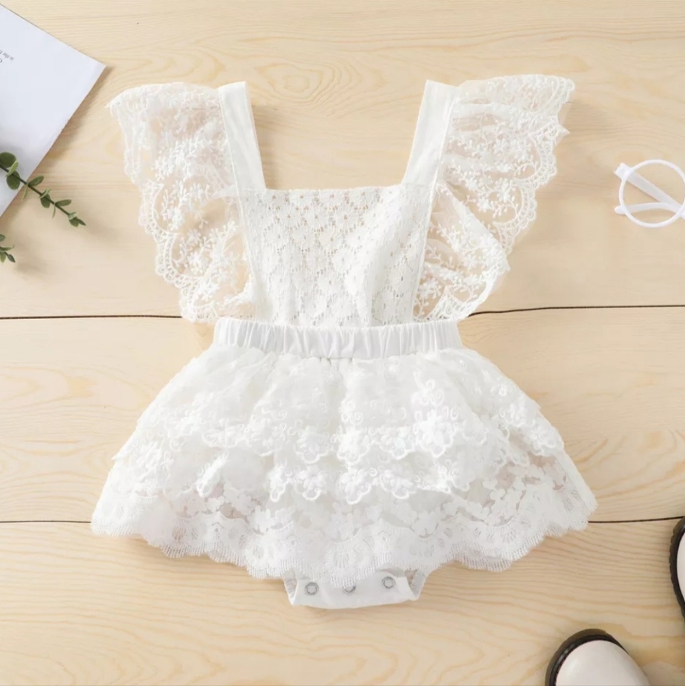 New Baby Girl Cake Smash First Birthday Romper